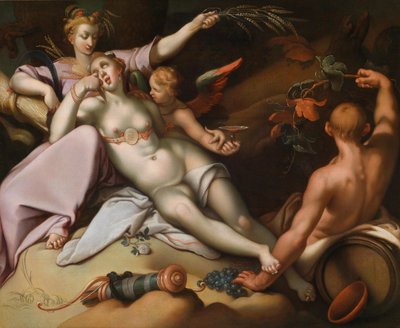 Sine Baccho et Cenere friget Venus door Abraham Bloemaert